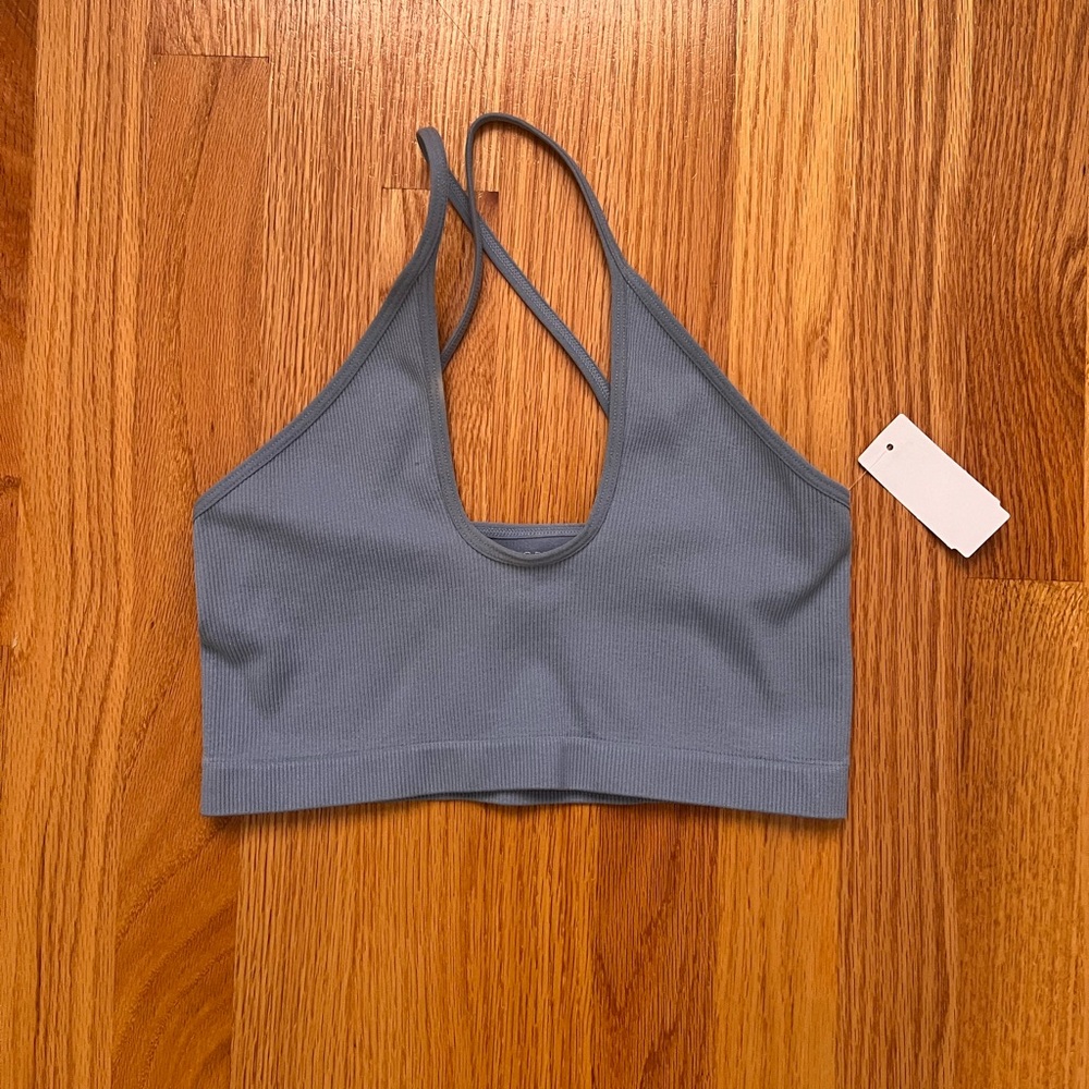 Blue Cropped Tank Top